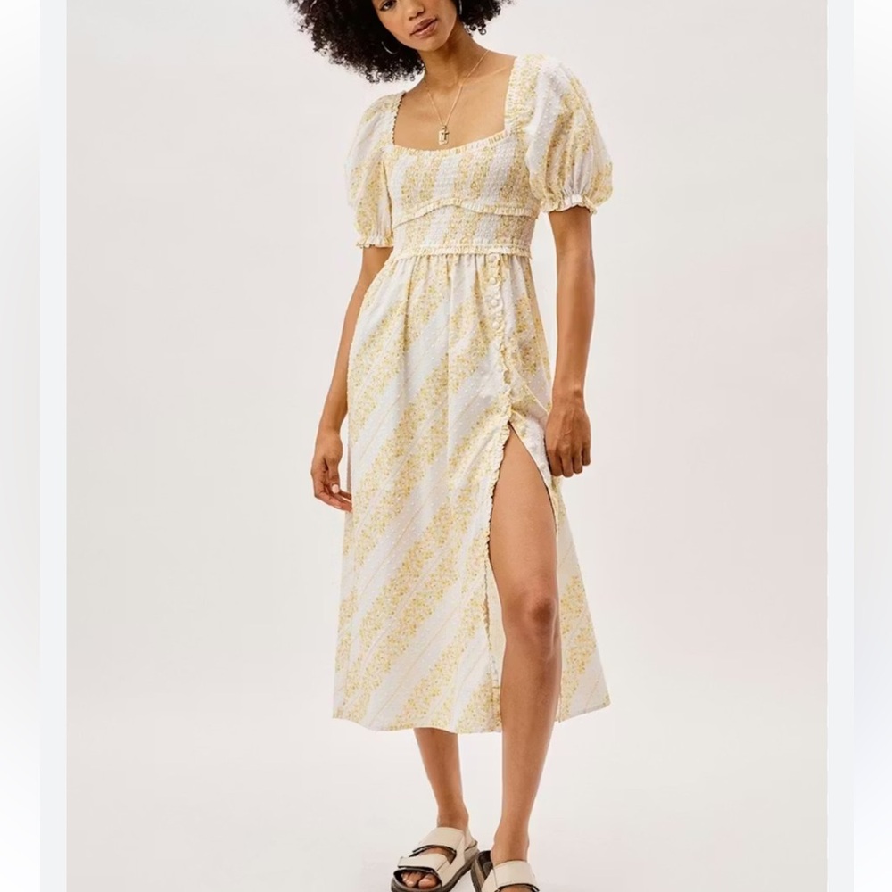 For Love & Lemons Lucie Smocked Midi Dress - Picture 3 of 11